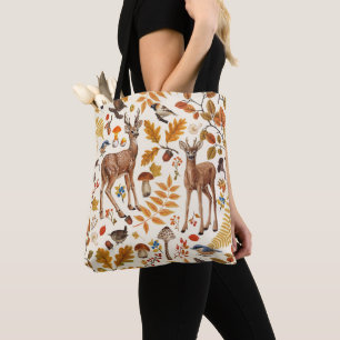 Tote Bag Dans les bois / Cerf d'automne sur le blanc