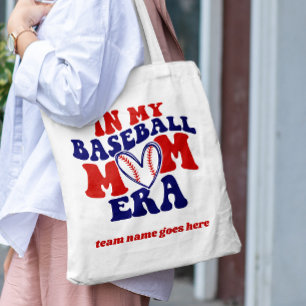 TOTE BAG DANS MON BASEBALL MOM ERA RETRO NOM VINTAGE DE L'É