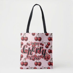 Tote Bag Dans mon époque de cerise Glossy Red Cherries Retr