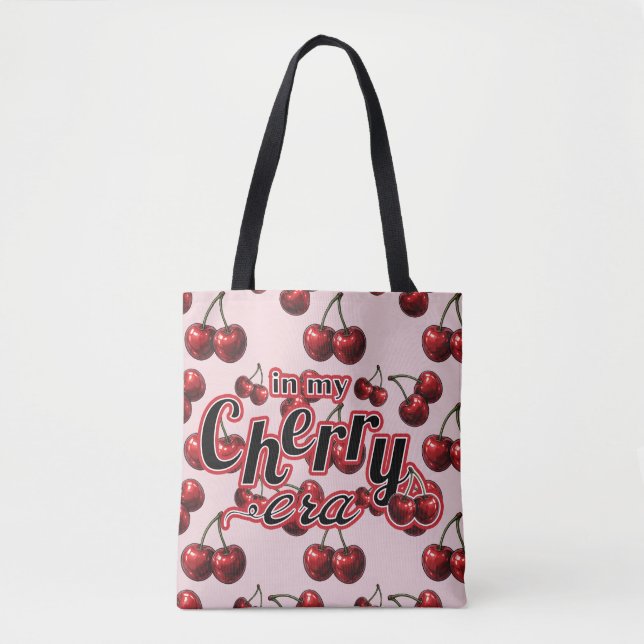 Tote Bag Dans mon époque de cerise Glossy Red Cherries Retr (Devant)