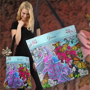 Tote Bag Danse avec Fleurs & Papillons PV01
