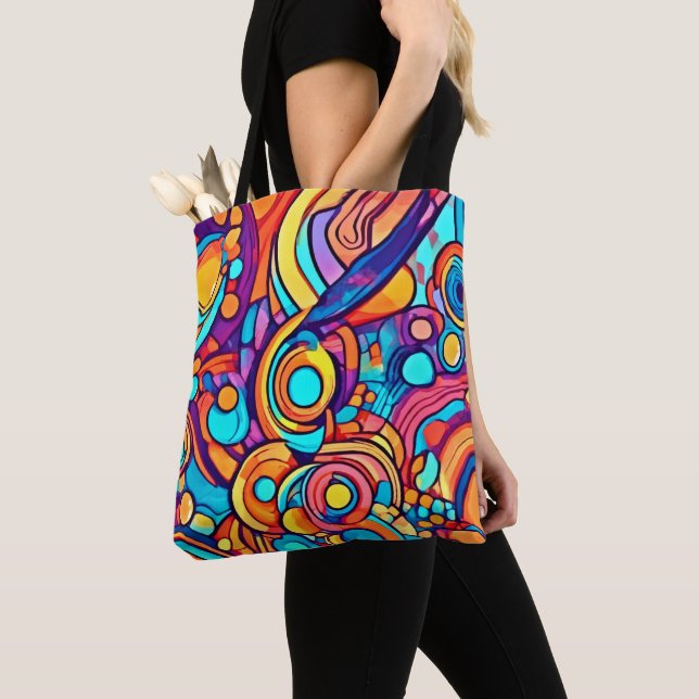 Tote Bag Danse colorée joyeuse chaotique (De près)