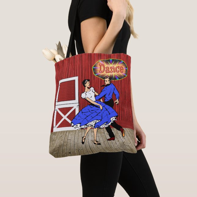 Tote Bag Danse de grange de couples de danse carrée (De près)