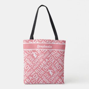 Tote Bag Danse de la salle de bal de corail personnalisée
