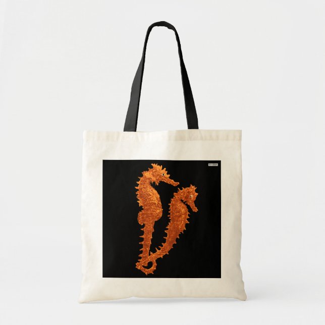 Tote Bag Danse Des Chevaux De Mer (Orange) (Devant)