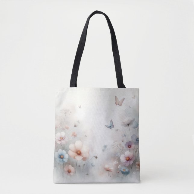 Tote Bag Danse des fleurs et des papillons (Devant)