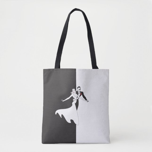Tote Bag Danse en noir et blanc (Devant)