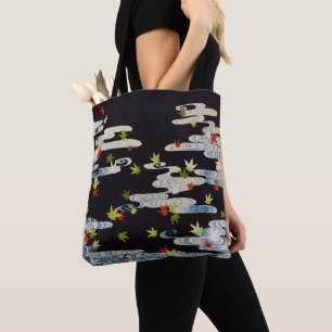 Tote Bag DANSE KIMONO, EAU COURANTE, CHUTE FEUILLE Florale