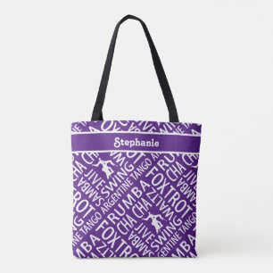 Tote Bag Danse personnalisée en salle de bal violet