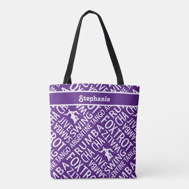 Tote Bag Danse personnalisée en salle de bal violet (Dos)