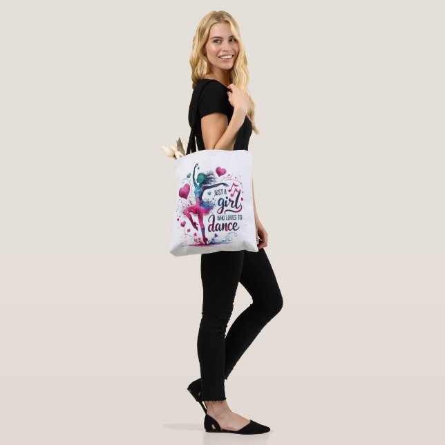 Tote Bag Danse Rétro Juste Une Fille Qui Aime Danser (Sur le modèle)