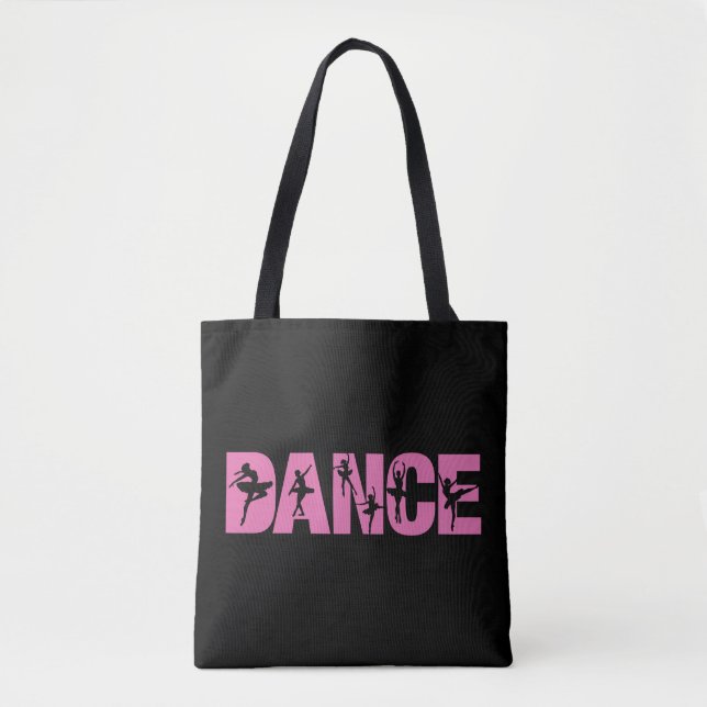 Tote Bag DANSE Rose avec coutures Ballerina (Devant)