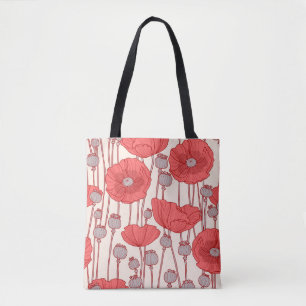 Tote Bag Danse sur le terrain du pavot : Rhapsody florale s