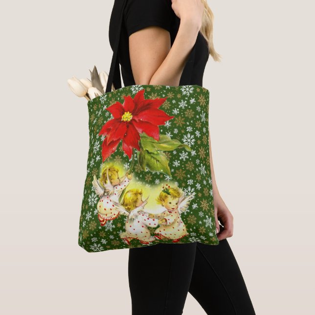 Tote Bag Danser des anges bébé avec des flocons de neige (De près)
