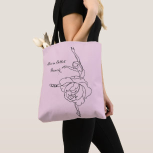 Tote Bag Danseur Ballet Fleur Avec Touche Florale Customisé