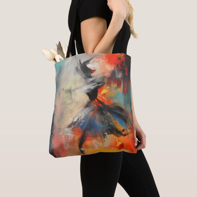 Tote Bag Danseur coloré art Abstrait (De près)