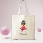 Tote Bag Danseur de ballet personnalisé<br><div class="desc">Sac fourre-tout personnalisé simple danseuse de ballet. La petite ballerine se prépare à danser. Illustration de Patricia Alvarez.</div>