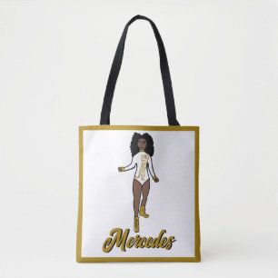 Tote Bag Danseur Personnalisé Fourre-tout Blanc / Or Tigre