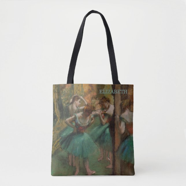 Tote Bag Danseurs de ballet, rose et vert | Edgar Degas (Devant)