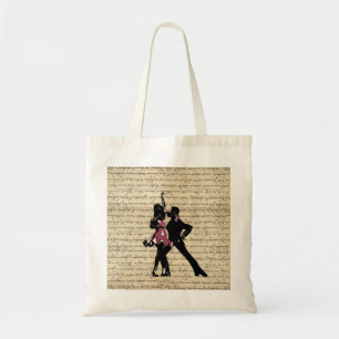 Tote Bag Danseurs de salle de bal sur le papier vintage