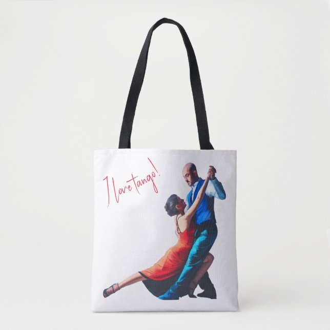 Tote Bag Danseurs de tango - peinture à la main (Devant)