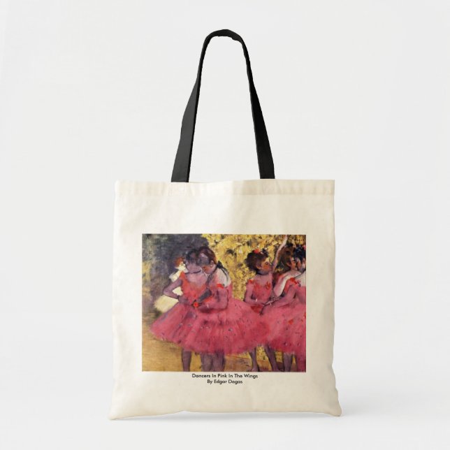 Tote Bag Danseurs En Rose Dans Les Ailes Par Edgar Degas (Devant)