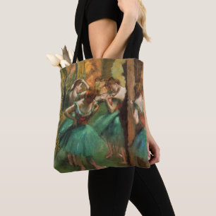 Tote Bag Danseurs, Rose et Vert par degrés, Art