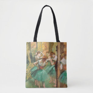 Tote Bag Danseurs, rose et vert par Edgar Degas