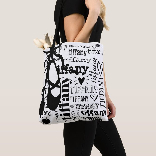 Tote Bag Danseuse de ballet Nom du texte Motif Personnalisé (De près)