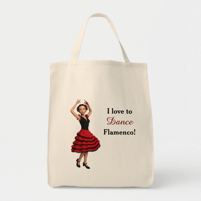 Tote Bag Danseuse de flamenco mignonne (personnalisée) (Devant)