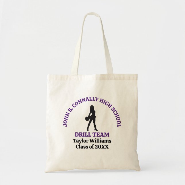Tote Bag Danseuse de l'équipe de forage violet École second (Devant)