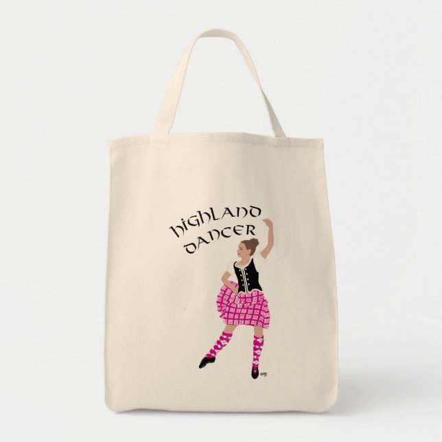 Tote Bag Danseuse des Highlands Rose (Devant)
