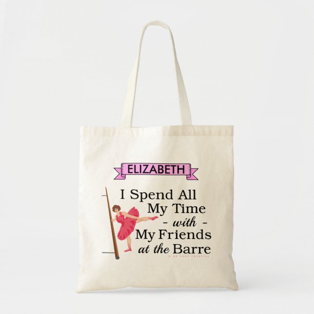 Tote Bag Danseuse drôle de ballerine de barre mignon de (Devant)