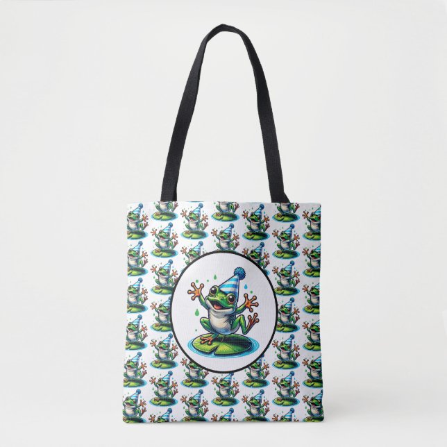Tote Bag Danseuse grenouille sur un Lily Pad Anniversaire (Devant)