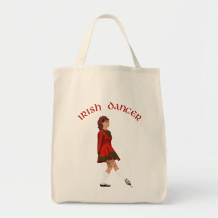 Tote Bag Danseuse Irlandaise en Chaussures Souples en Rouge