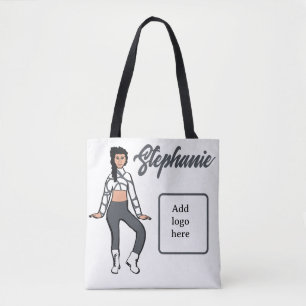 Tote Bag Danseuse personnalisée Fourre-tout (Blanc pierre)