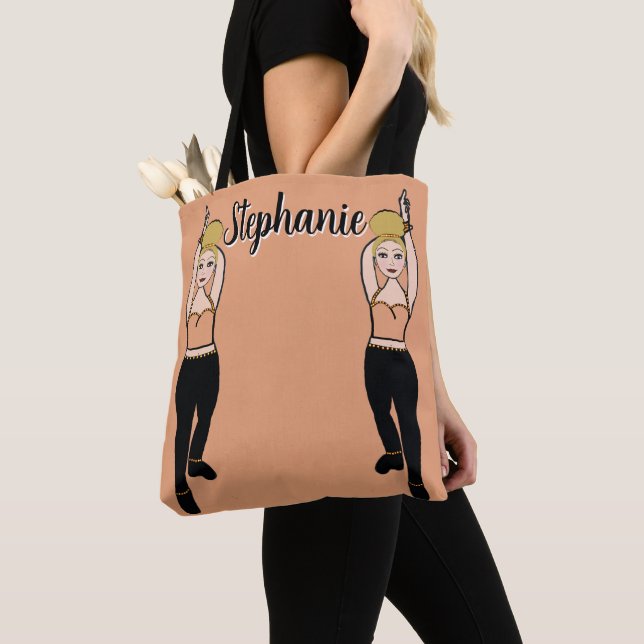 Tote Bag Danseuse personnalisée Fourre-tout (Pêche) (De près)