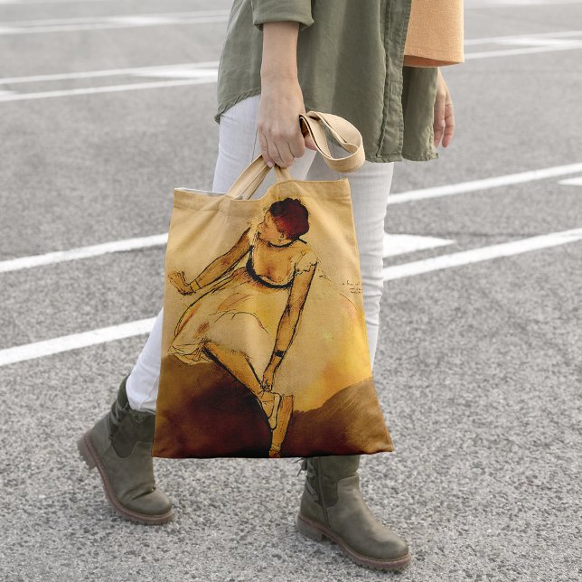 Tote Bag Danseuse Réglage De Sa Chaussure, Degas Art (Créateur téléchargé)