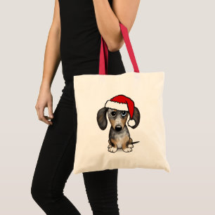 Tote Bag Dapple Merle Dachshund Père Noël Cute Dog Custom