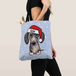 Tote Bag Dappy Dachshund Père Noël Cute Wiener Dog