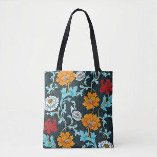 Tote Bag Dark Enchanted Vintage Flowers seamless pattern vi