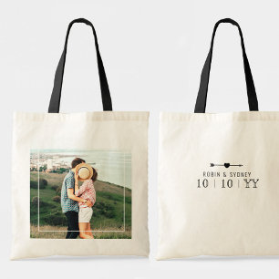 Tote Bag Date de mariage avec votre photo