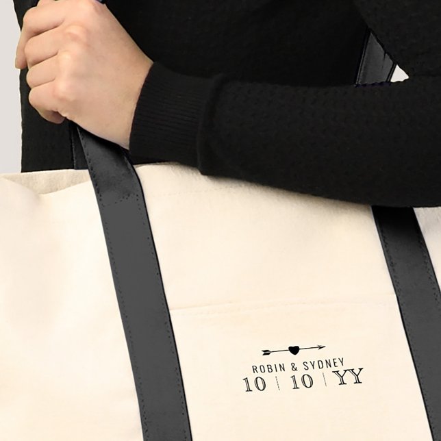 Tote Bag Date de mariage minimaliste | (Elegant Minimalist Weekender Wedding Date Tote)