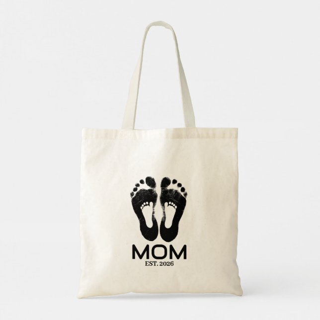 Tote Bag Date de naissance de bébé pour nouvelle maman empr (Dos)