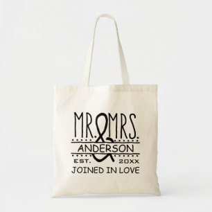 Tote Bag Date de nom de famille de M. et de Mme