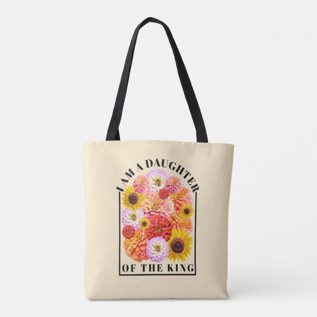 Tote Bag Daughter of The King Bible Verse Wildflower Faith (Dos)