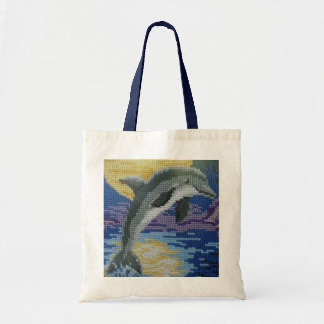 Tote Bag Dauphin à la pleine lune (Devant)