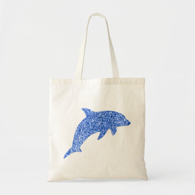 Tote Bag Dauphin à Parties scintillant bleue (Devant)