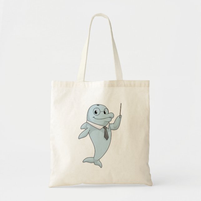 Tote Bag Dauphin comme enseignant avec pointeur (Devant)