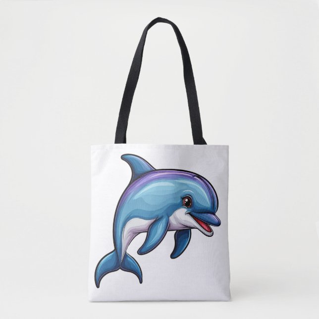 Tote Bag Dauphin de dessin animé souriant (Devant)